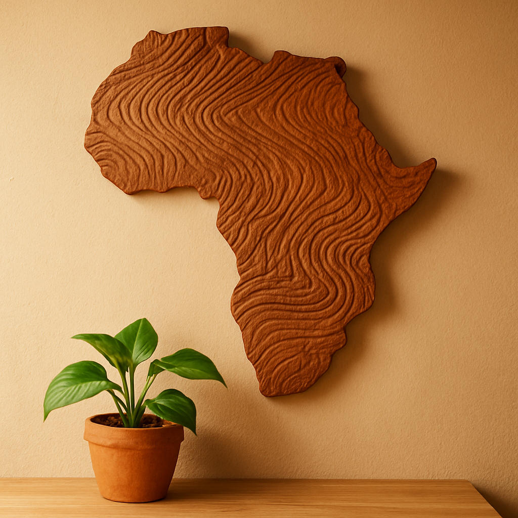 Africa Continent Wood Wall Art